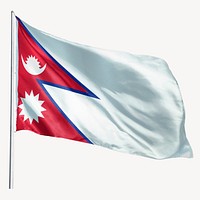 Waving Nepal flag, national symbol graphic
