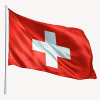 Waving Switzerland flag, national symbol graphic