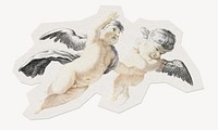 Angels, Cherubs sticker collage element, paper craft clipart
