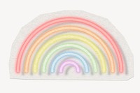 Neon rainbow clipart sticker, paper craft collage element