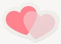 Hearts, love clipart sticker, paper craft collage element