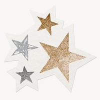 Festive stars clipart sticker, paper craft collage element