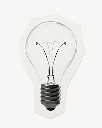 Lightbulb clipart sticker, paper craft collage element