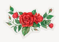 Decorative rose sticker, floral illustration