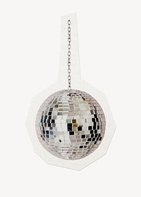 Party disco ball clipart sticker, paper craft collage element