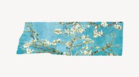 Vintage floral washi tape design on white background