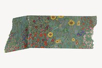 Floral washi tape design on white background, Gustav Klimt painting