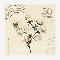 Azaleas postage stamp, Ogawa Kazumasa, remixed by rawpixel