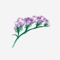 Purple floral vector watercolor decorative sticker