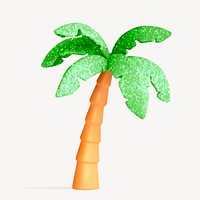 3D glitter coconut tree, summer concept