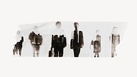 Business people silhouette tape on off white background