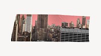 New York city, pink tape on off white background