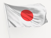 Waving Japan flag, national symbol graphic