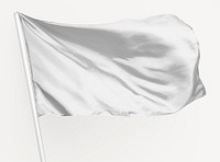 Waving white flag mockup psd