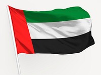 Waving United Arab Emirates, UAE flag, national symbol graphic