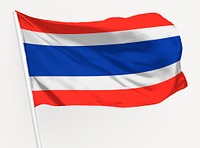 Waving Thai flag, national symbol graphic