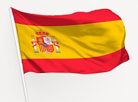 Waving Spanish flag, national symbol graphic