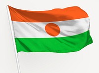 Waving Niger flag, national symbol graphic
