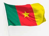 Waving Cameroon flag, national symbol graphic