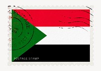 Sudan flag clipart, postage stamp