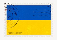 Ukraine flag clipart, postage stamp