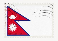 Nepal flag clipart, postage stamp