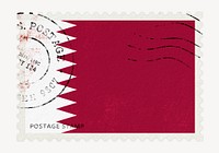 Qatar flag clipart, postage stamp
