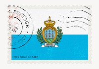 San Marino flag clipart, postage stamp