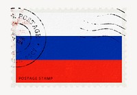 Russia flag clipart, postage stamp