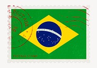 Brazil flag clipart, postage stamp