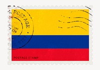 Colombia flag clipart, postage stamp