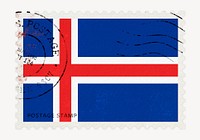 Iceland flag clipart, postage stamp