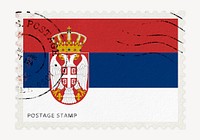Serbia flag clipart, postage stamp