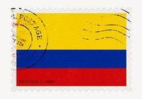 Colombia flag clipart, postage stamp