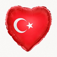 Turkey flag balloon clipart, national symbol graphic