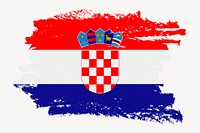 Flag of Croatia, paint stroke design, off white background