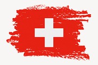 Flag of Switzerland, paint stroke design, off white background