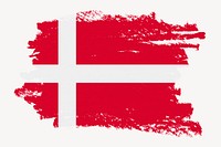 Flag of Denmark, paint stroke design, off white background
