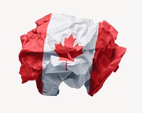 Canada flag crumpled paper, national symbol graphic