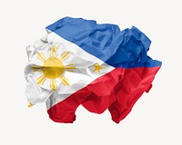 Philippines flag crumpled paper, national symbol graphic