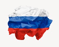 Russia flag crumpled paper, national symbol graphic