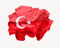 Turkey flag crumpled paper, national symbol graphic