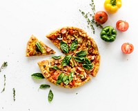 Delicious Pizza Isolated on White