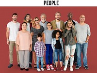 Diversity of People Generations Set Together Studio Isolated