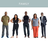 Group of African Descent People Together Set Studio Isolated