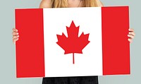 Woman Hands Hold Canada Flag Patriotism