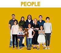 Diversity of People Generations Set Together Studio Isolated