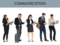 Diverse of Business People Using Digital Devices Communication Studio Isolated