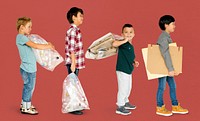 Diverse Group Of Kids Recycling Garbage