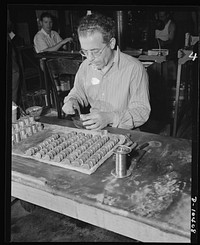 Finishing order of army whistles at Modern Manufacturing Company plant, New York City. Sourced from the Library of Congress.